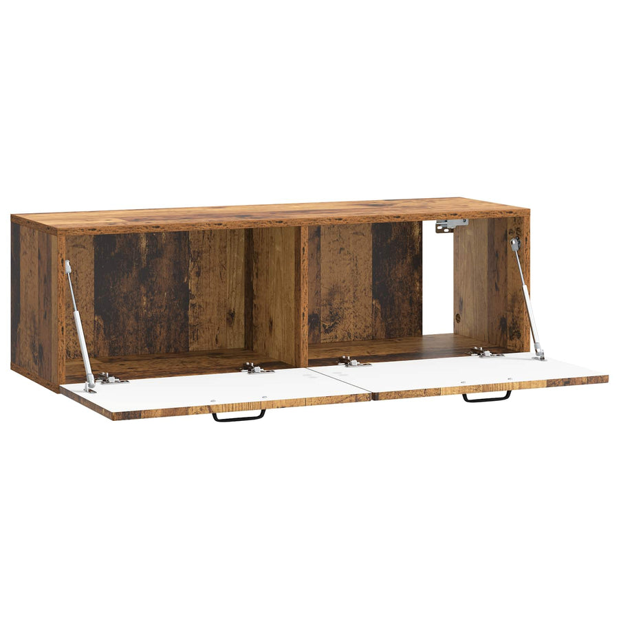Wandbeugel TV-kast Oud hout 98 x 31 x 30 cm Bewerkt hout