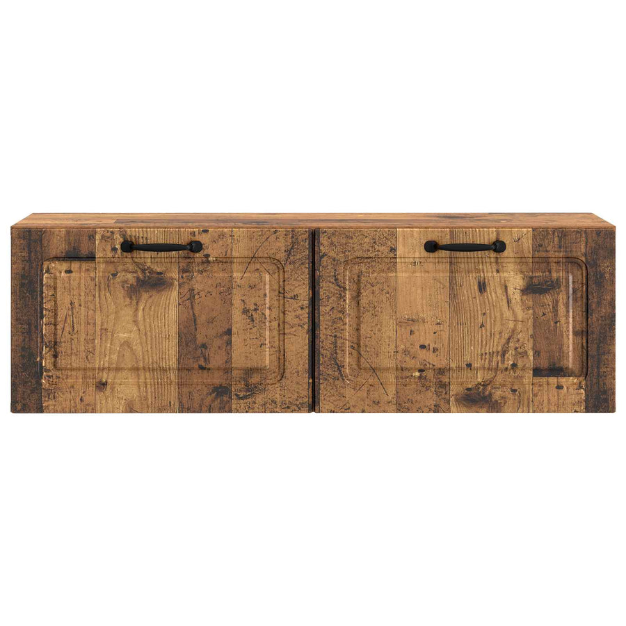 Wandbeugel TV-kast Oud hout 98 x 31 x 30 cm Bewerkt hout