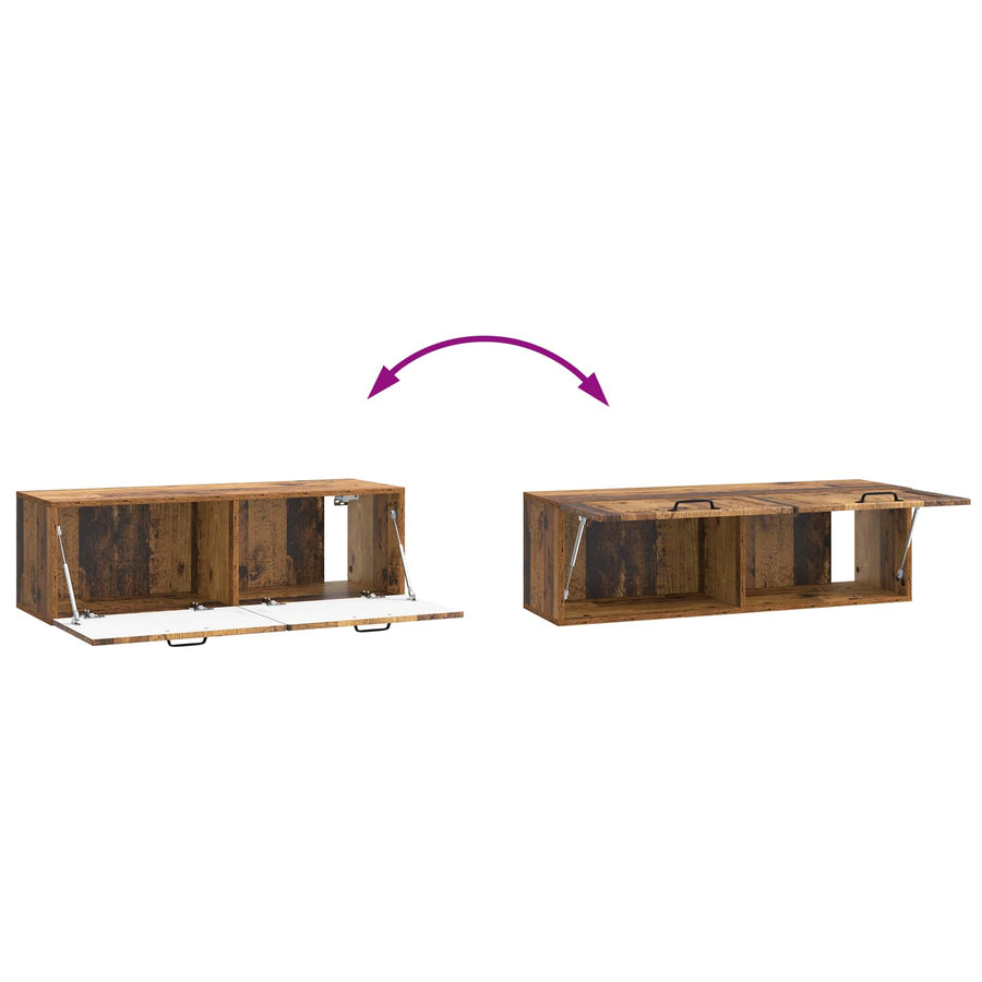 Wandbeugel TV-kast Oud hout 98 x 31 x 30 cm Bewerkt hout