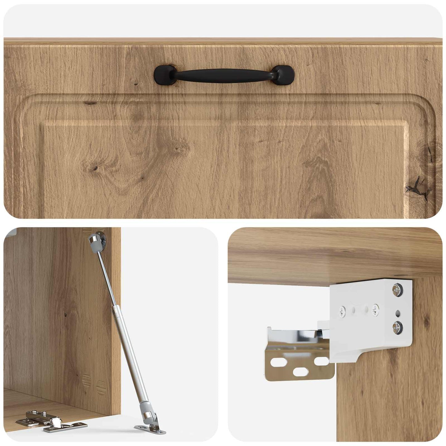 Wandbeugel TV-kast Artisanaal eiken 98 x 31 x 30 cm