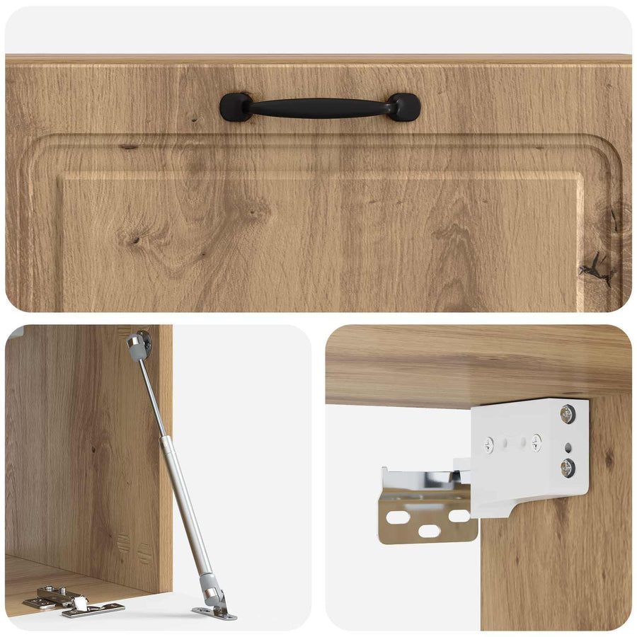 Wandbeugel TV-kast Artisanaal eiken 98 x 31 x 30 cm