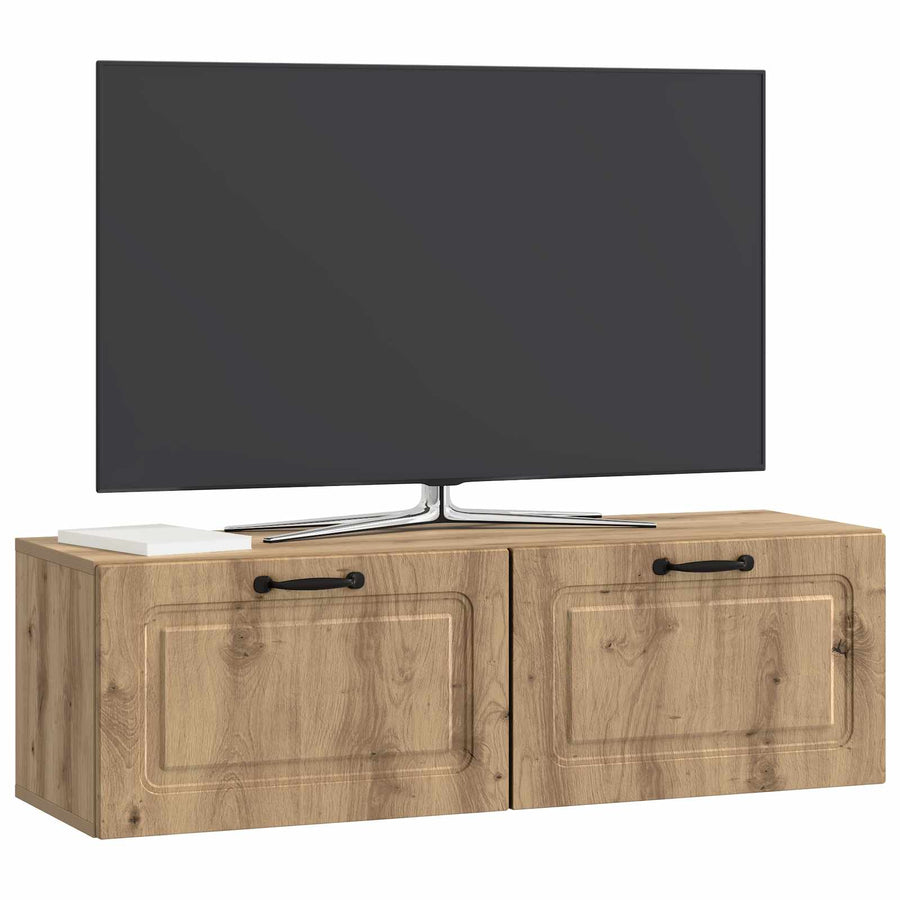 Wandbeugel TV-kast Artisanaal eiken 98 x 31 x 30 cm