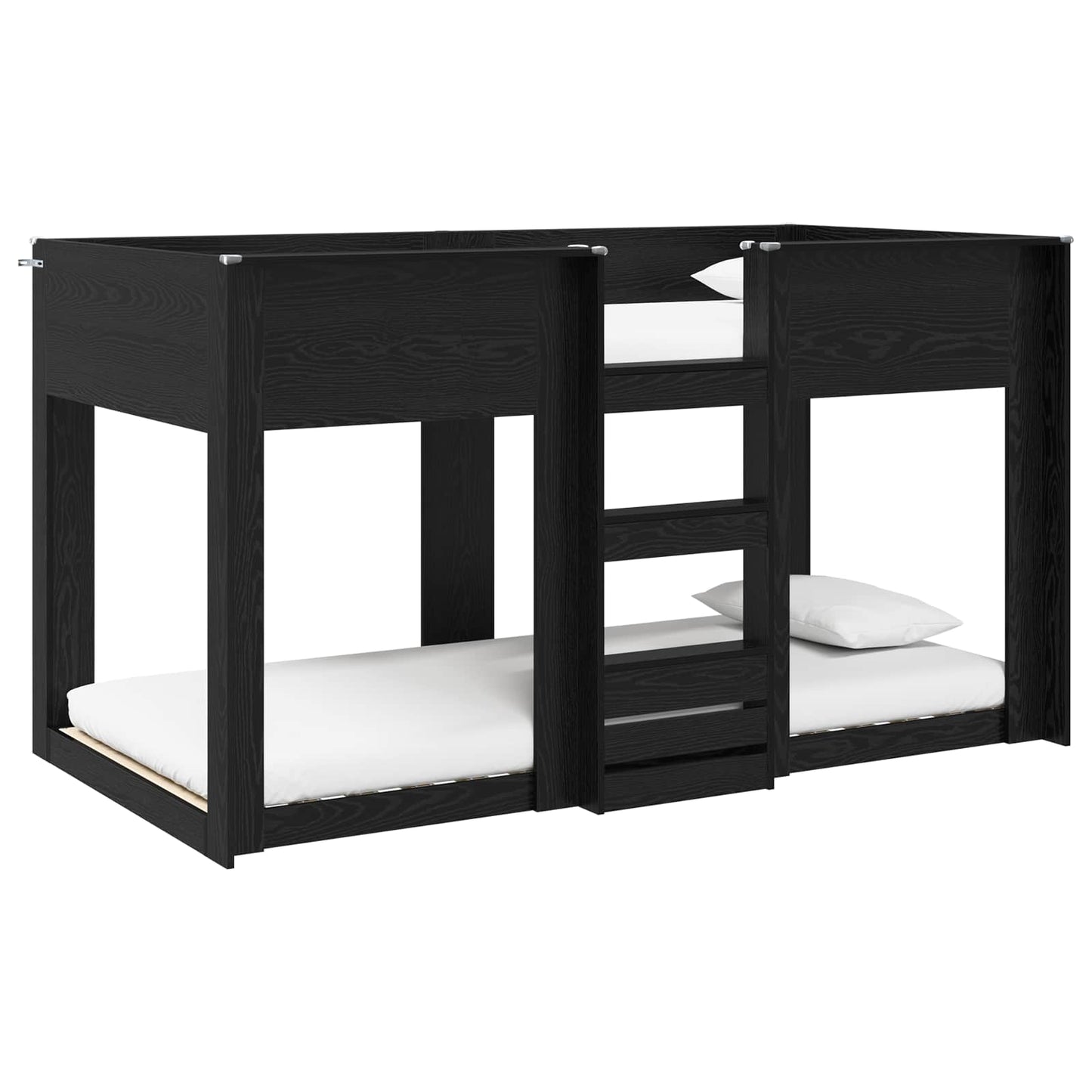 Bunk Bed voor Kinderen Zwart Eiken 75 x 190 cm Bewerkt hout