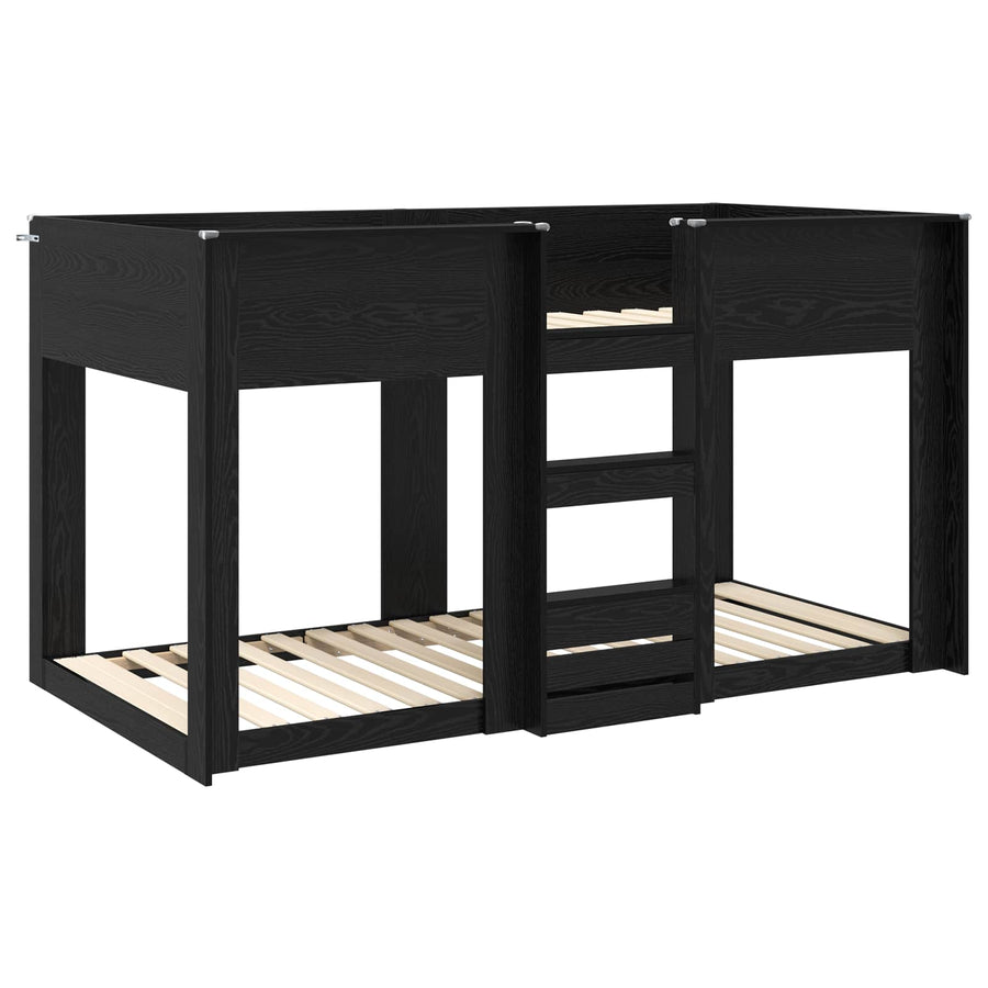 Bunk Bed voor Kinderen Zwart Eiken 75 x 190 cm Bewerkt hout