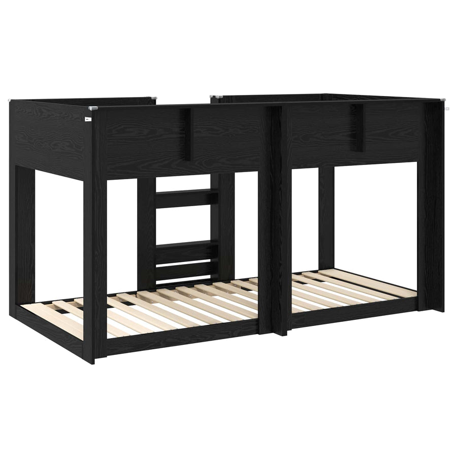Bunk Bed voor Kinderen Zwart Eiken 75 x 190 cm Bewerkt hout