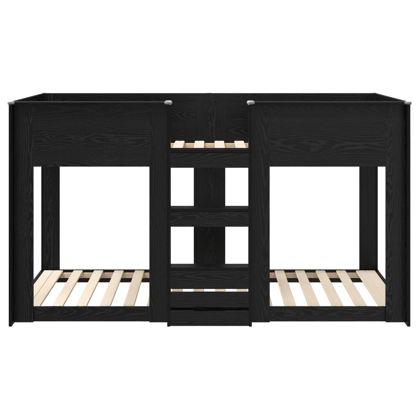 Bunk Bed voor Kinderen Zwart Eiken 75 x 190 cm Bewerkt hout