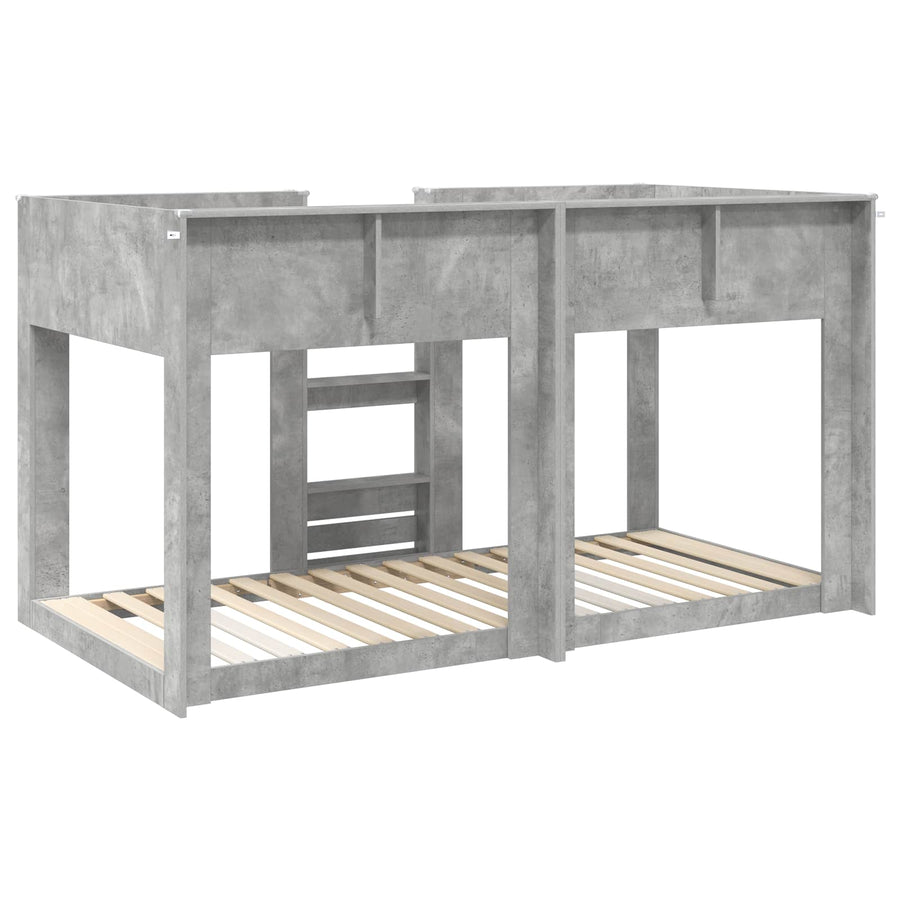 Bunk Bed voor Kinderen Beton Grijs 75 x 190 cm Bewerkt hout