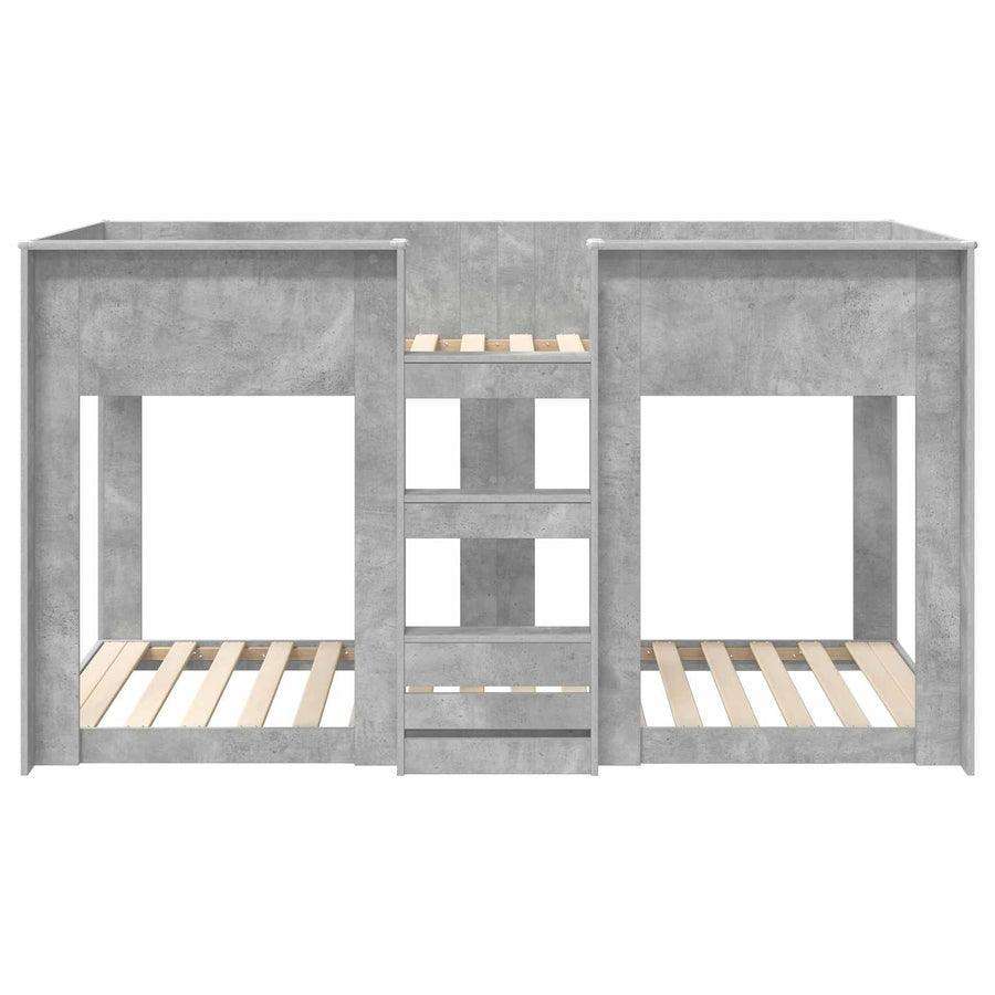 Bunk Bed voor Kinderen Beton Grijs 75 x 190 cm Bewerkt hout