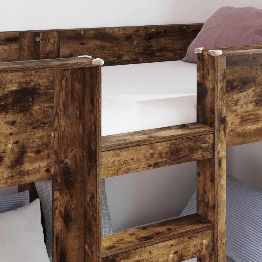 Bunk Bed voor Kinderen Gerookt eiken 75 x 190 cm Bewerkt hout