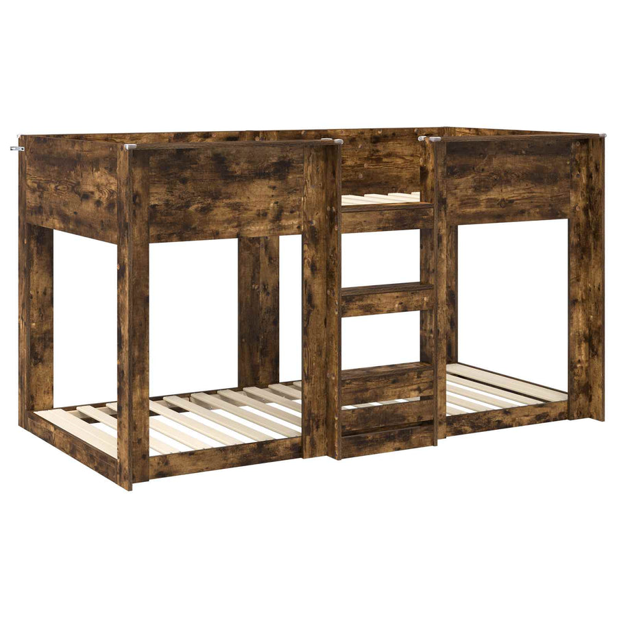Bunk Bed voor Kinderen Gerookt eiken 75 x 190 cm Bewerkt hout