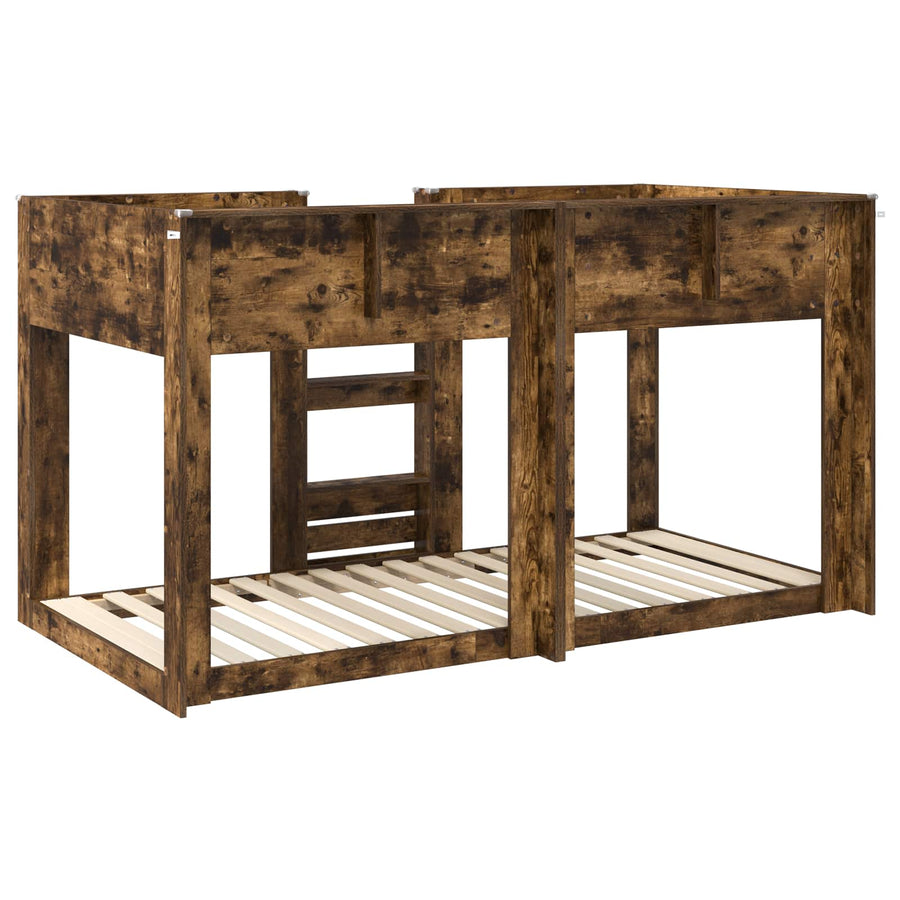 Bunk Bed voor Kinderen Gerookt eiken 75 x 190 cm Bewerkt hout