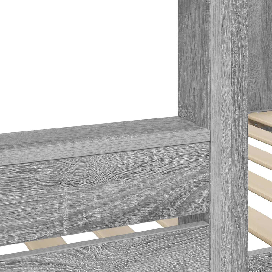 Bunk Bed voor Kinderen Grijs Sonoma 75 x 190 cm Bewerkt hout