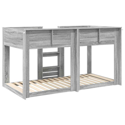 Bunk Bed voor Kinderen Grijs Sonoma 75 x 190 cm Bewerkt hout