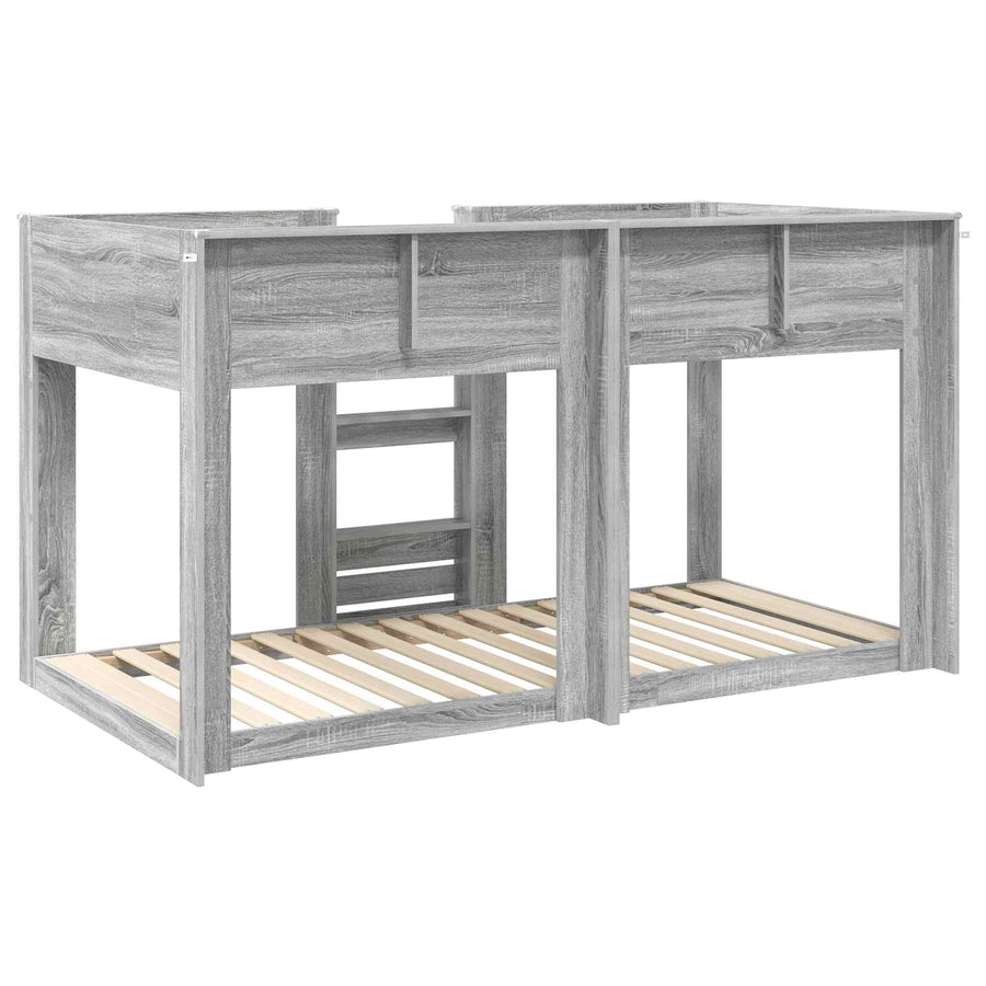 Bunk Bed voor Kinderen Grijs Sonoma 75 x 190 cm Bewerkt hout