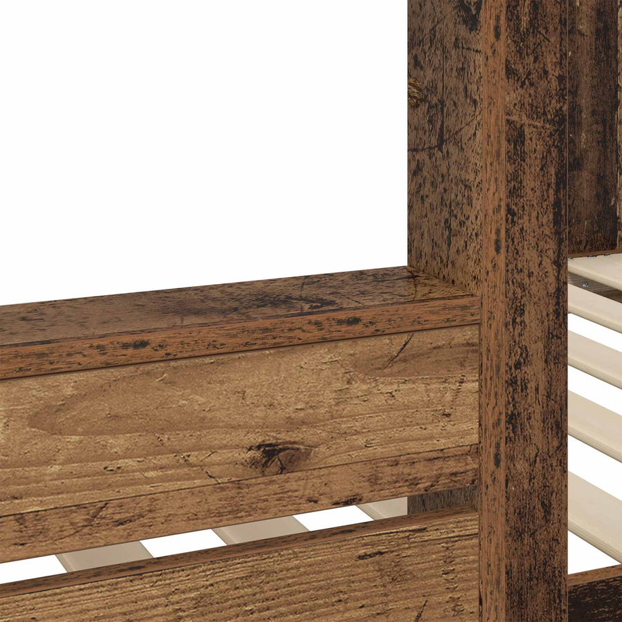 Bunk Bed voor Kinderen Oudhout 75 x 190 cm Bewerkt hout