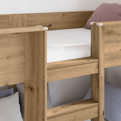 Bunk Bed voor Kinderen Artisan Eiken 75 x 190 cm Bewerkt hout