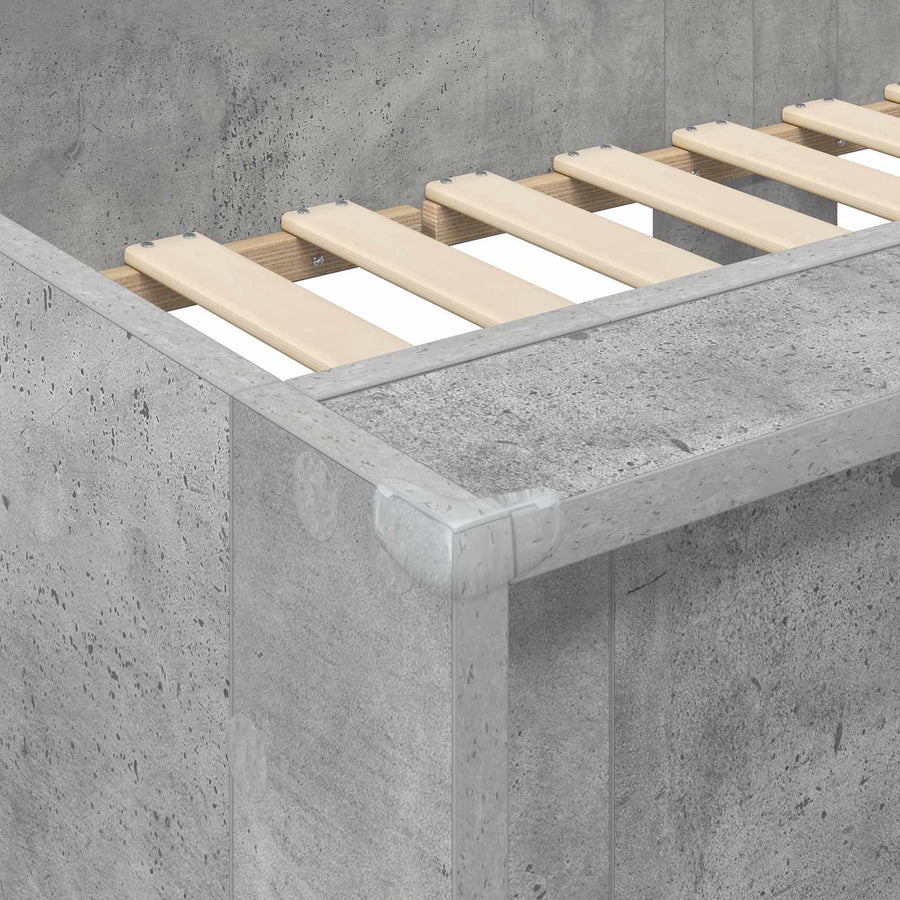 Bunk Bed voor Kinderen Beton Grijs 90 x 190 cm Bewerkt hout