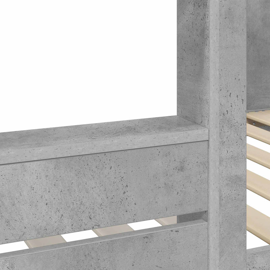 Bunk Bed voor Kinderen Beton Grijs 90 x 190 cm Bewerkt hout