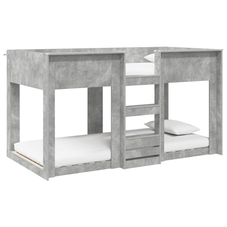 Bunk Bed voor Kinderen Beton Grijs 90 x 190 cm Bewerkt hout