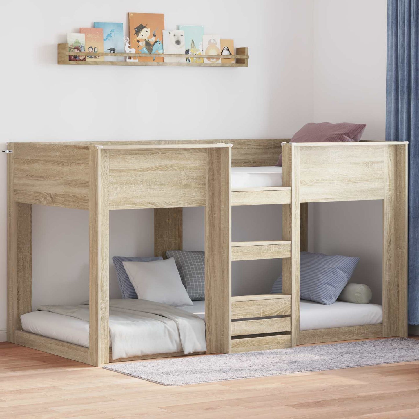 Bunk Bed voor Kinderen Sonoma Eiken 80 x 200 cm Bewerkt hout