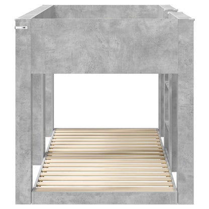 Bunk Bed voor Kinderen Beton Grijs 80 x 200 cm Bewerkt hout