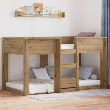 Bunk Bed voor Kinderen Artisan Eiken 80 x 200 cm Bewerkt hout