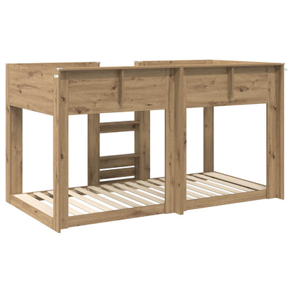 Bunk Bed voor Kinderen Artisan Eiken 80 x 200 cm Bewerkt hout