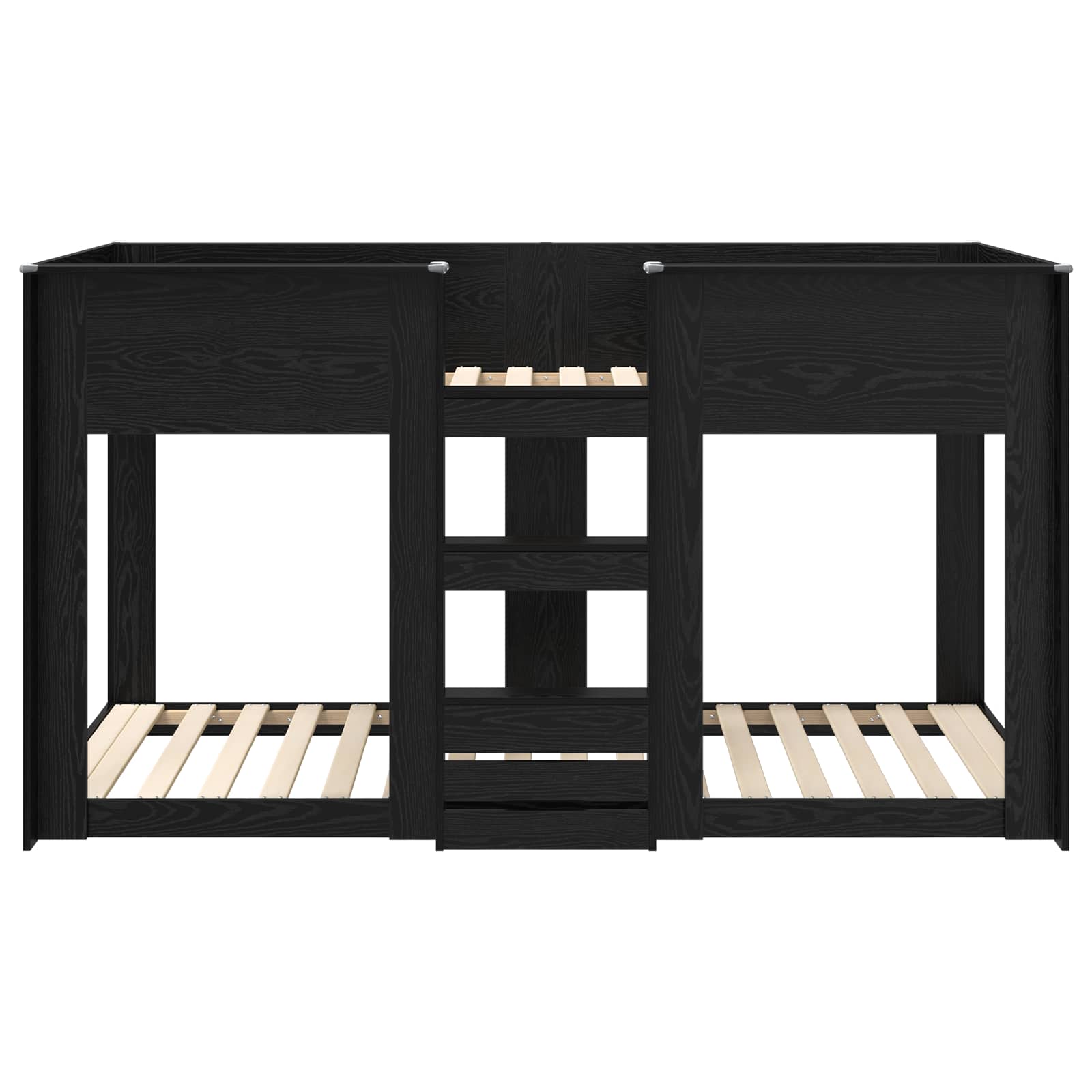 Bunk Bed voor Kinderen Zwart Eiken 90 x 200 cm Bewerkt hout