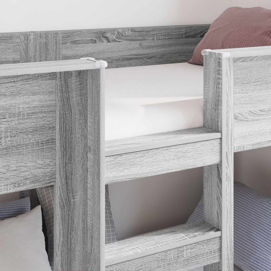 Bunk Bed voor Kinderen Grijs Sonoma 90 x 200 cm Bewerkt hout