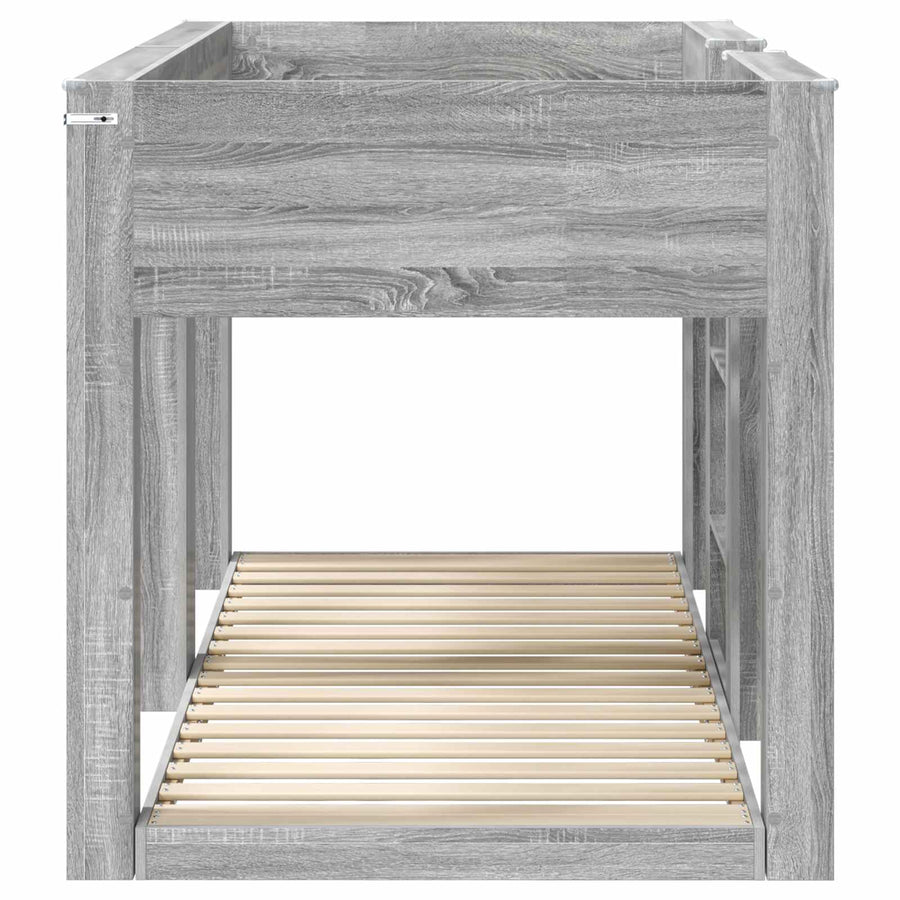 Bunk Bed voor Kinderen Grijs Sonoma 90 x 200 cm Bewerkt hout