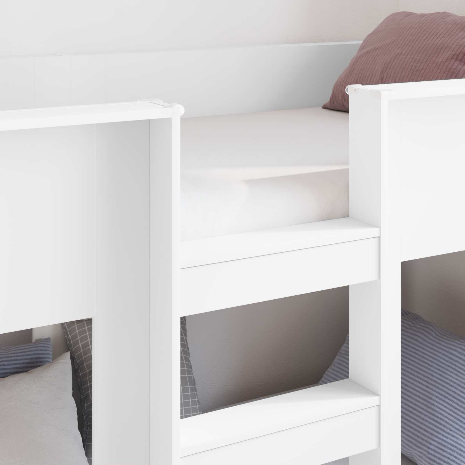 Bunk Bed voor Kinderen Wit 100 x 200 cm Bewerkt hout