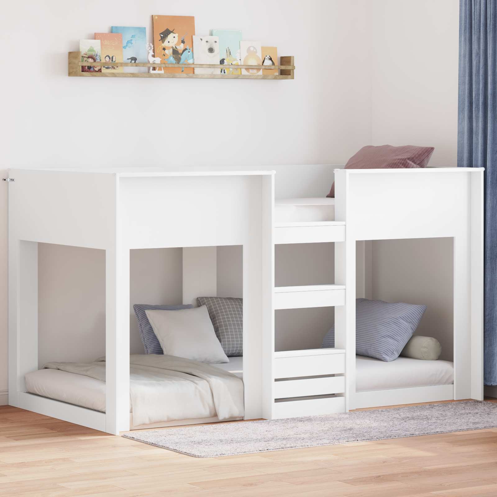 Bunk Bed voor Kinderen Wit 100 x 200 cm Bewerkt hout