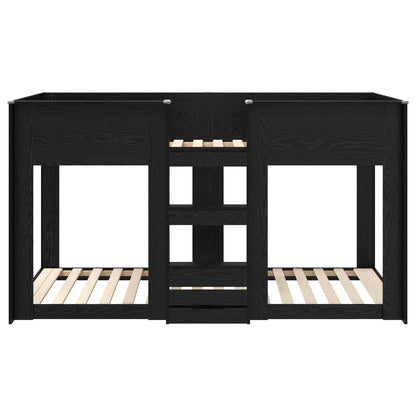 Bunk Bed voor Kinderen Zwart Eiken 100 x 200 cm Bewerkt hout