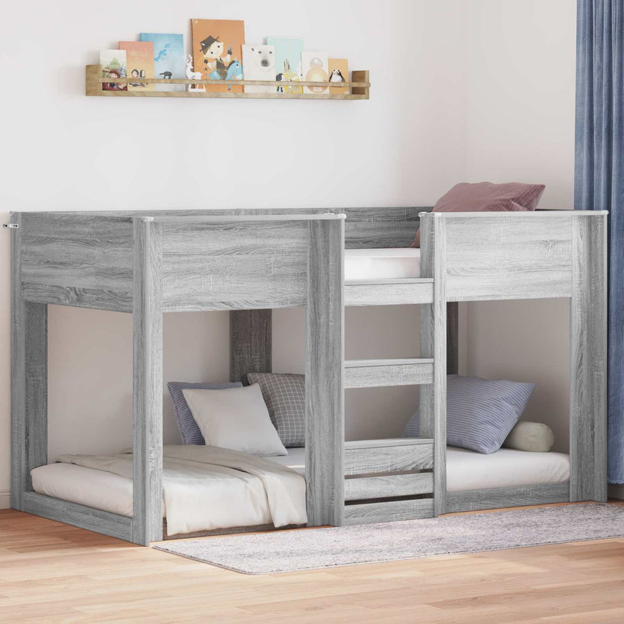 Bunk Bed voor Kinderen Grijs Sonoma 100 x 200 cm Bewerkt hout