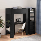 Loftbed met bureau 203x111.5x175 cm zwart eiken