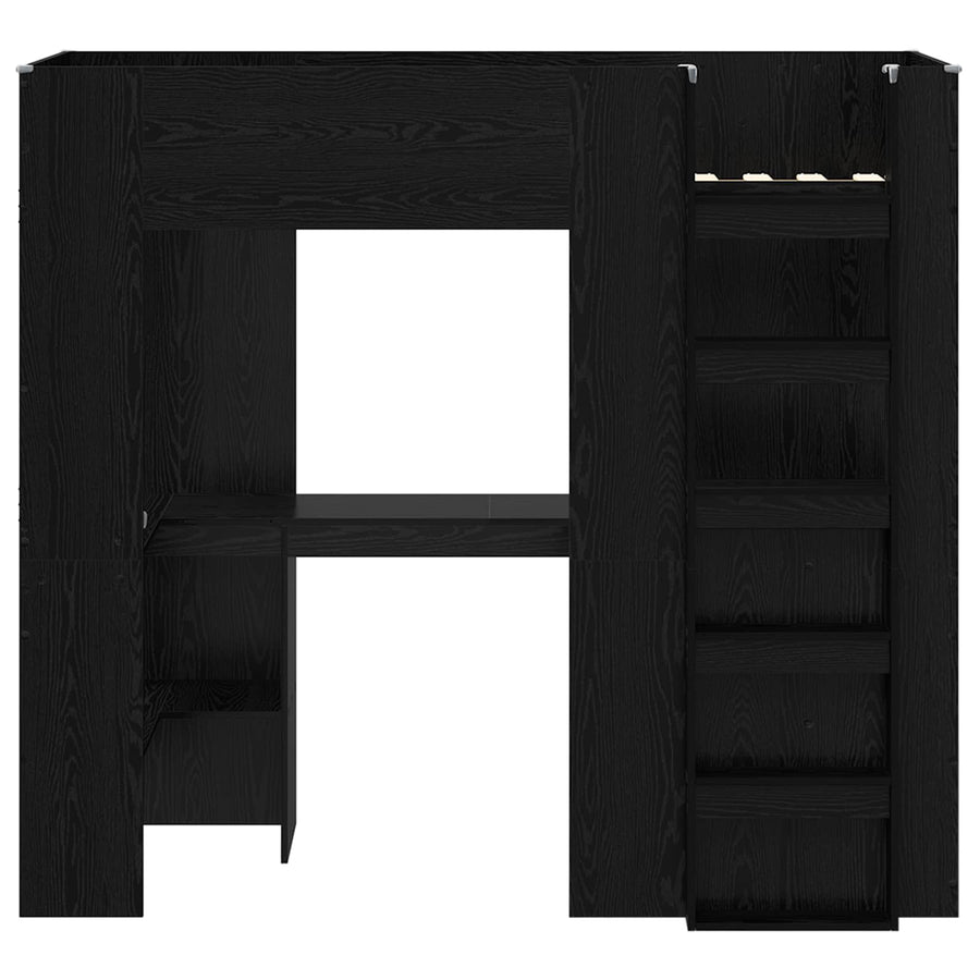 Loft Bedframe met Bureau Zwart Eiken 100 x 200 cm Bewerkt hout