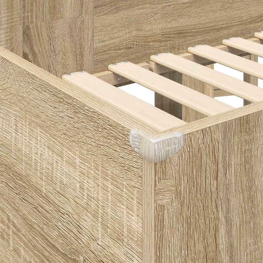 Loft Bedframe met Bureau Sonoma Eiken 100 x 200 cm Bewerkt hout