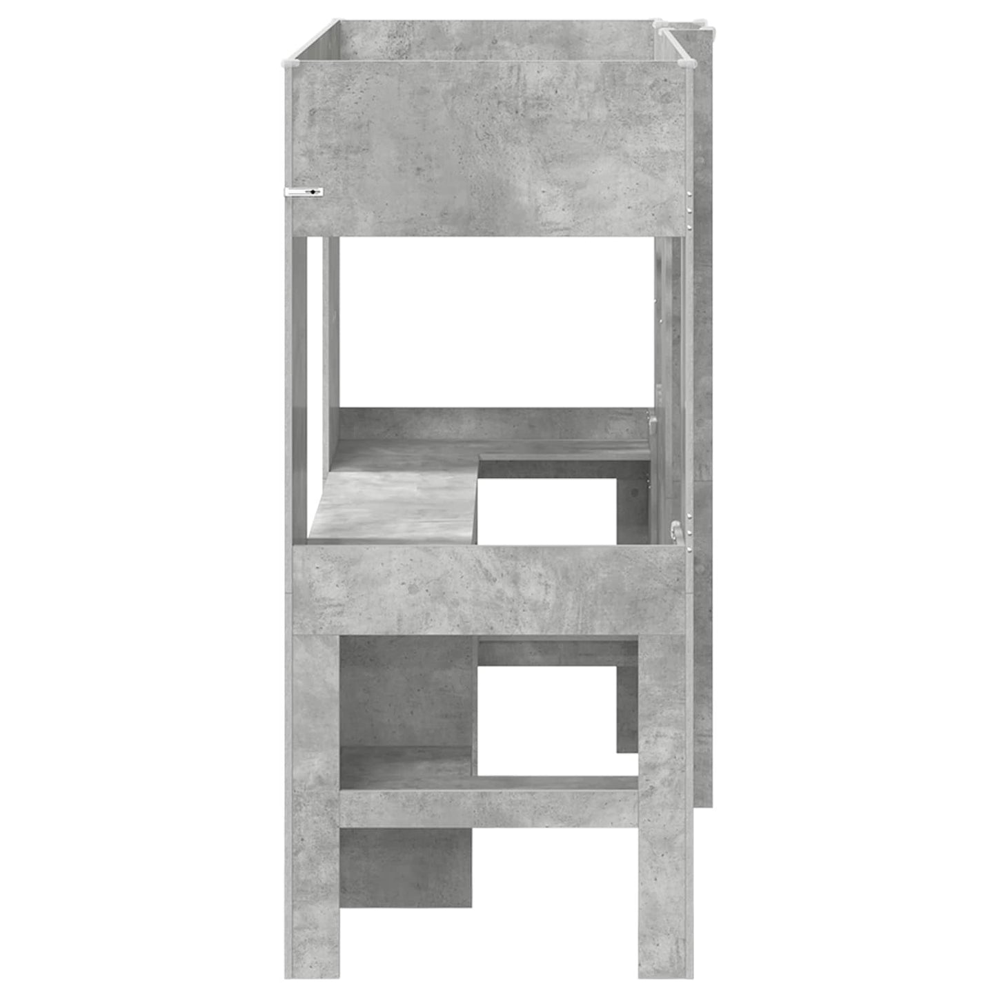 Loft Bedframe met Bureau Beton Grijs 100 x 200 cm Bewerkt hout