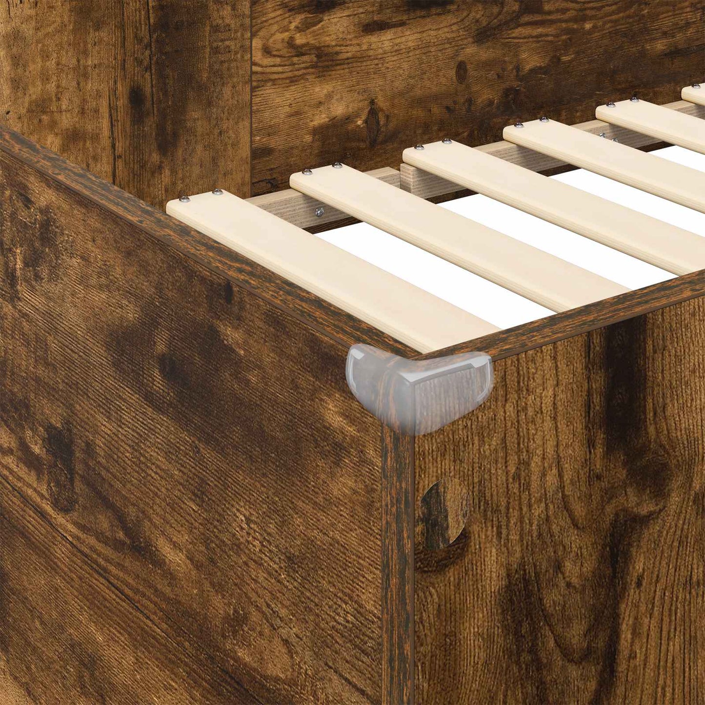 Loft Bedframe met Bureau met opslag Bewerkt hout
