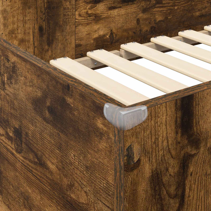 Loft Bedframe met Bureau met opslag Bewerkt hout