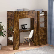 Loftbed met bureau 75x190 cm bewerkt hout