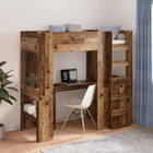 Loftbed met bureau 203x111,5x175 cm oudhout bewerkt hout
