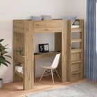 Loftbed met bureau 203x111,5x175 cm artisan eiken