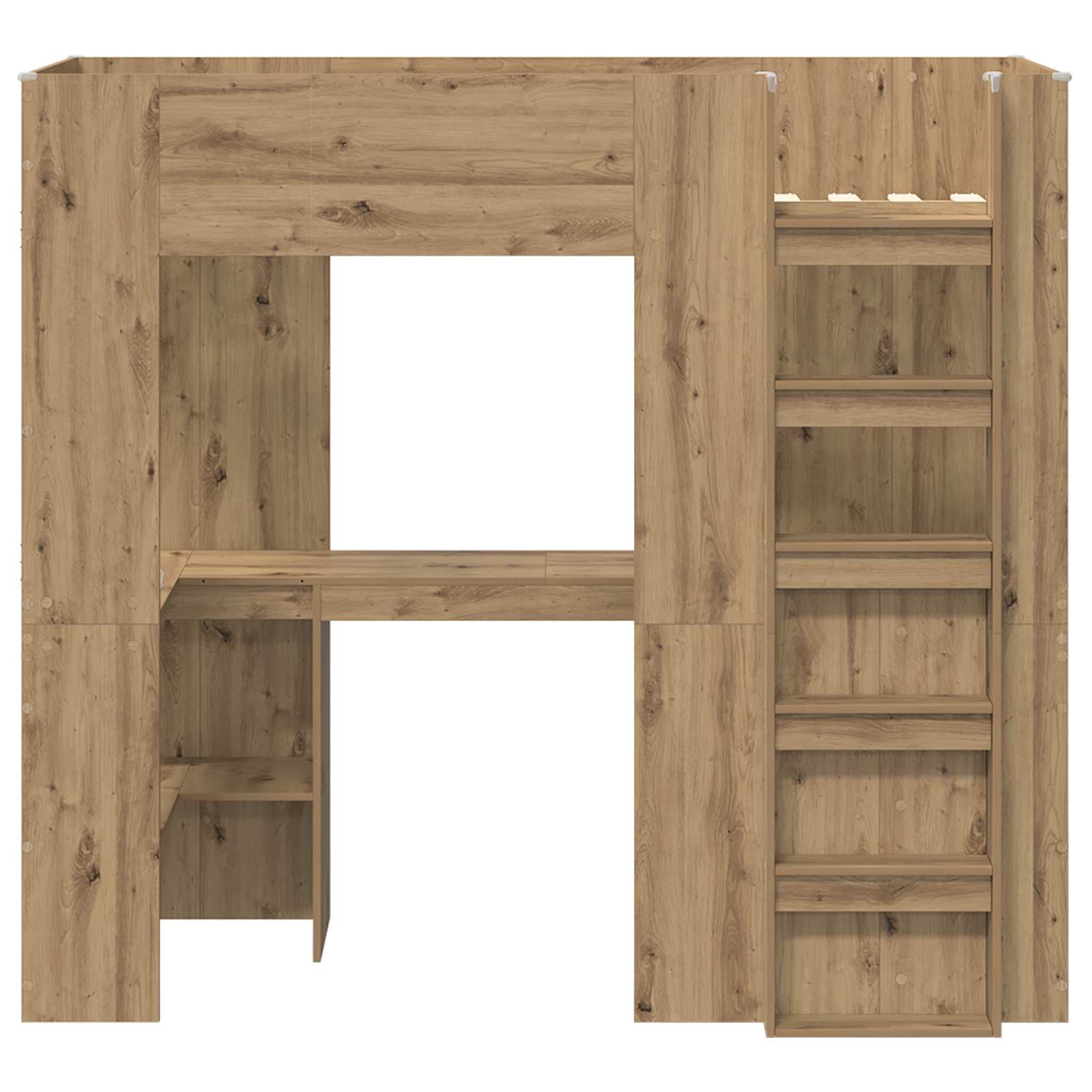 Loft Bedframe met Bureau met opslag Artisan Eiken 100 x 200 cm
