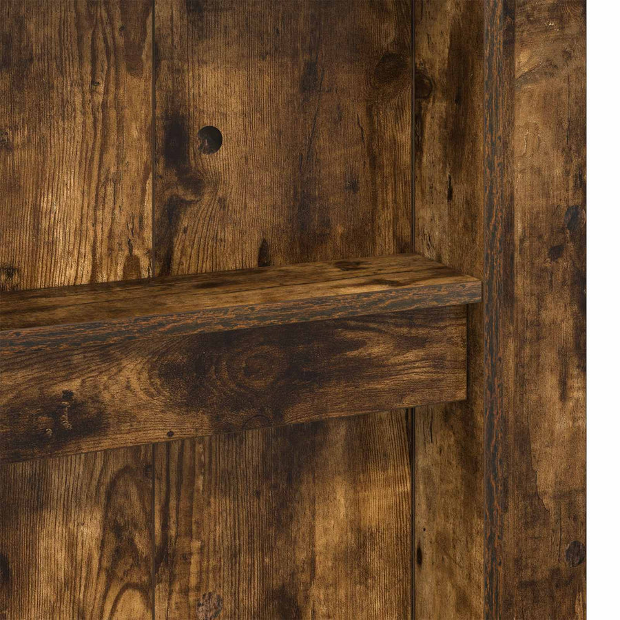 Loft Bedframe met Bureau met opslag Gerookt eiken 100 x 200 cm