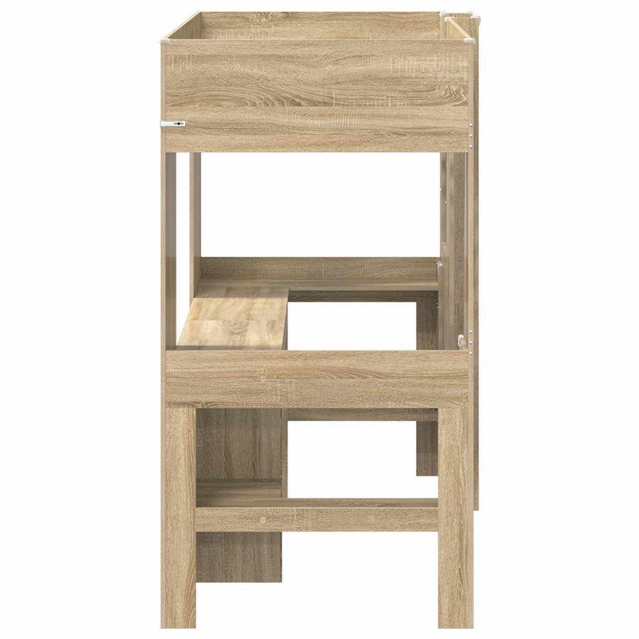Loft Bedframe met Bureau Sonoma Eiken 100 x 200 cm Bewerkt hout