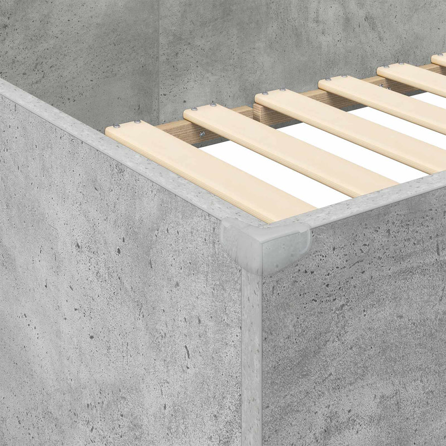 Loft Bedframe met Bureau met opslag Bewerkt hout