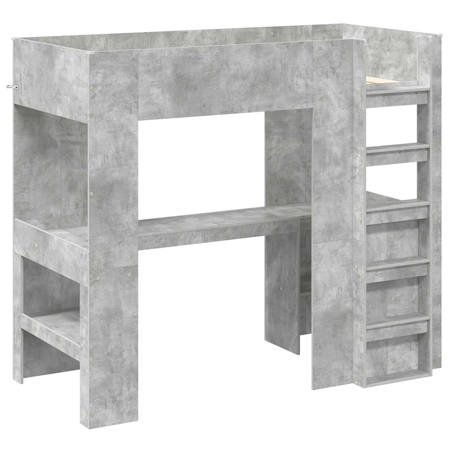 Loft Bedframe met Bureau met opslag Bewerkt hout