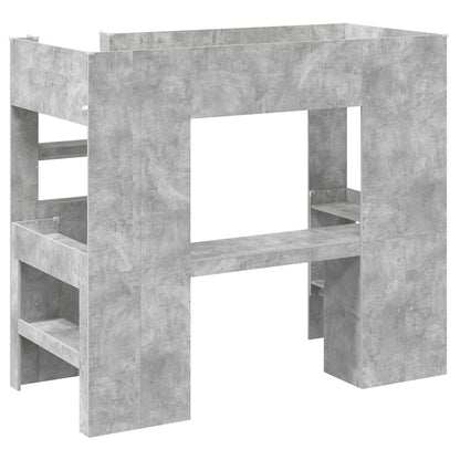 Loft Bedframe met Bureau met opslag Bewerkt hout