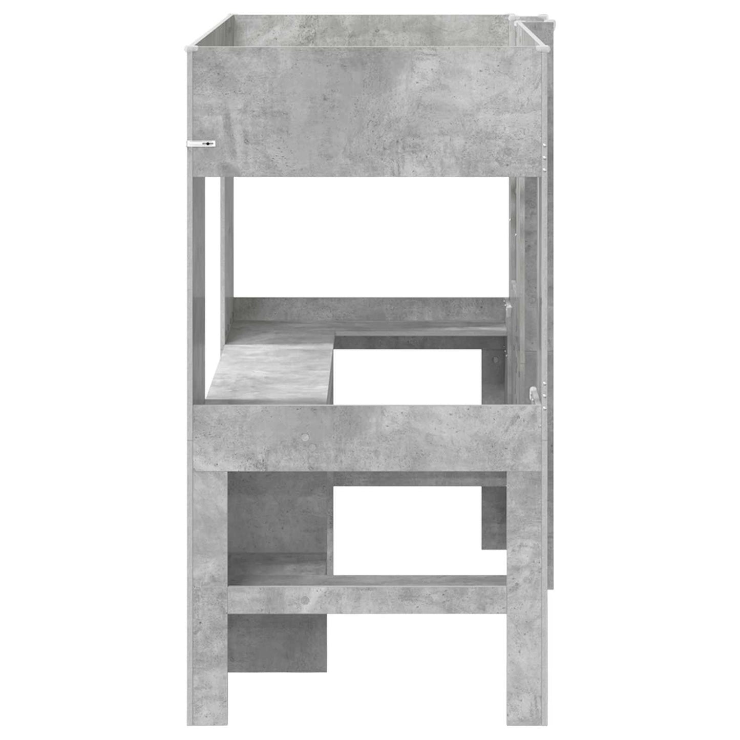 Loft Bedframe met Bureau met opslag Bewerkt hout